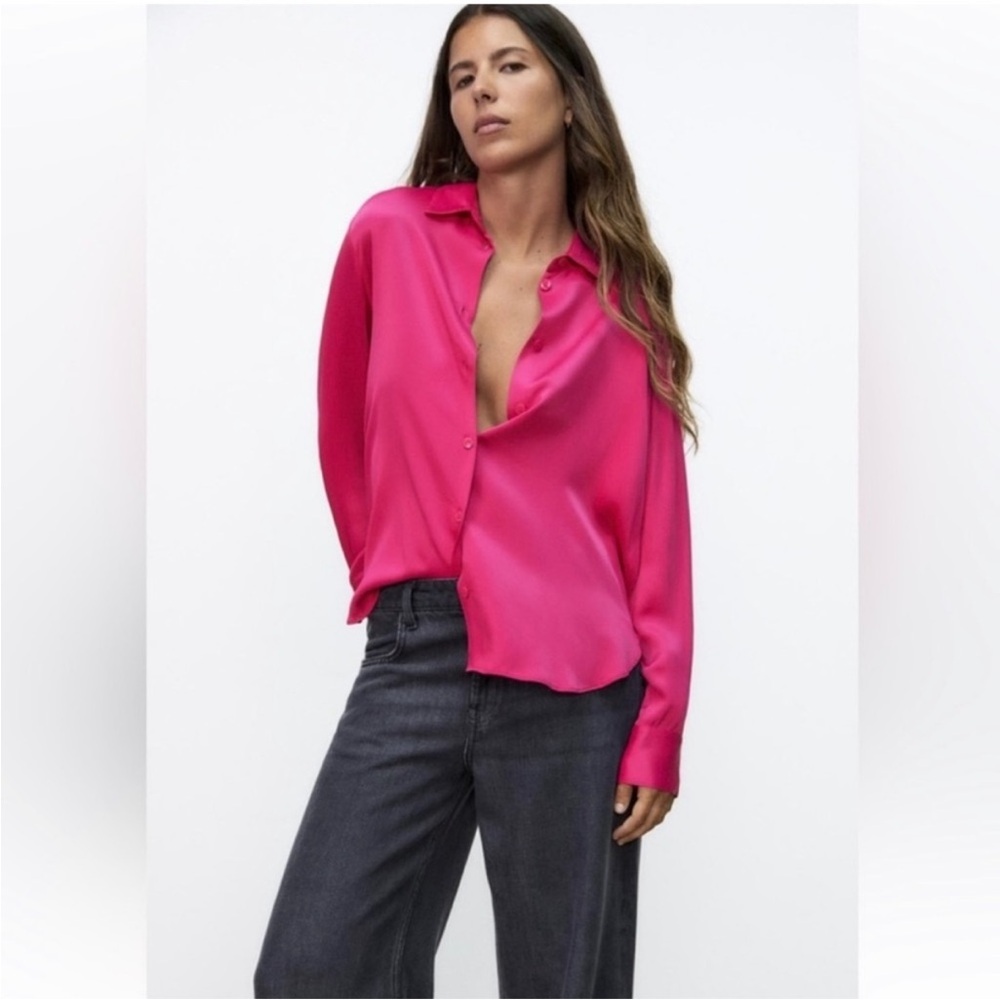 Zara Fuchsia Button Down Shirt